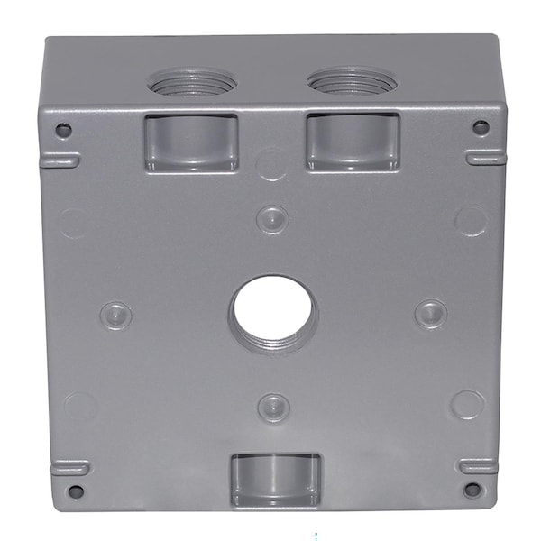 Electrical Box, Outlet Box Type, 2 Gangs, Die-Cast Metal, Square Shape